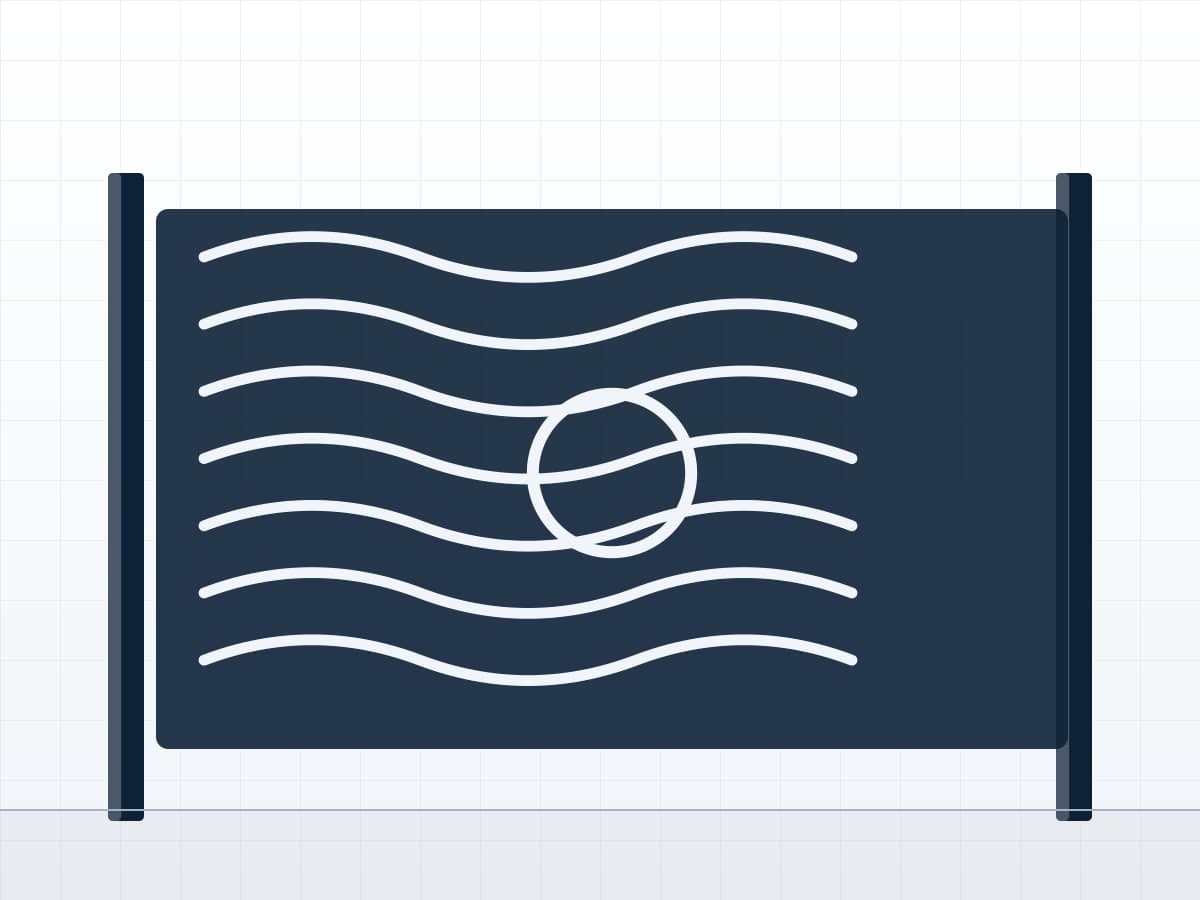 Drawing of a laser-cut gate: a solid sheet leaf with a wave pattern and a circular motif